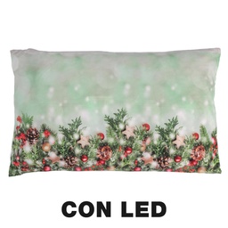 [S-V6162930000] Cuscino Tessuto Rami Led Azzurro 30x50 cm