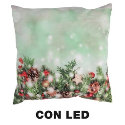 [S-V6162860000] Cuscino tessuto rami led azzurro 40x40 cm