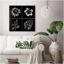 [S-FZ93759] Decorazione murale nera astratto cm 40 x 40  x 4