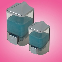 [S-FZ100541] Dispenser Sapone Liquido 1 LT Trasparente e Cromo  10,5 x 10,5 x 19 cm