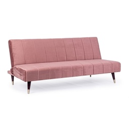[S-B0735300] Divano Letto Tre Posti Rosa Reclinabile - 180x88x82h cm