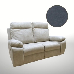 [S-FZ94501] Divano Milano 2 posti 2 recliner manuali grigio