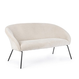 [S-B0735245] Divano in velluto bianco Aiko Velvet 142 x 80 x 75 cm