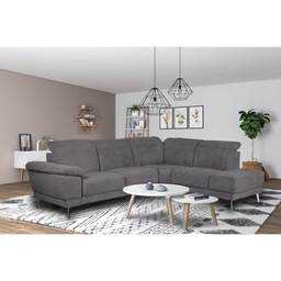 [S-FZ99060] Divano angolare destro New York grigio seduta reclinabile