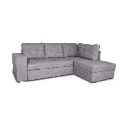 [S-FZ99055] Divano penisola destra Athens letto estraibile grigio chiaro