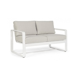 [S-B0663106] Divano per esterno due posti Bianco 134x78x h84 cm