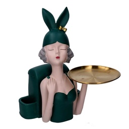 [S-V8543040000] Vassoio e Scatola Verde in Resina per Donna - 23x20x36 cm