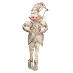 [S-V6115870000] Elfo Tessuto Champagne 24x17x91 cm - Aggiungi un tocco di magia alla tua decorazione natalizia!
