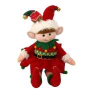 [S-V6325290000] Elfo di stoffa rosso cm15x8h41