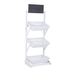 [S-B0721526] Espositore Darik 3 cesti bianco 60x45x200h cm