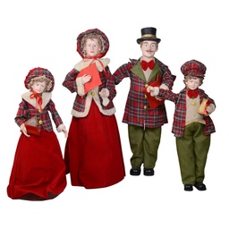 [S-V6328720000] Set di 4 pezzi in tessuto rosso scozzese per la famiglia Cantori, misure cm34x22h95