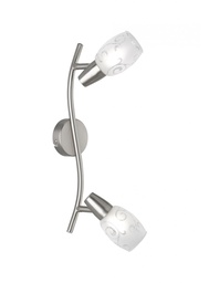 [S-TRIOR80022007] Faretto Colmar Nichel 2 Spot Led Vetro Satinato L39 cm Trio Lighting