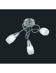 [S-TRIOR60023007] Faretto Nichel 3 Spot Led Vetro Satinato Ø47 cm