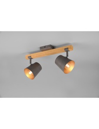 [S-TRIO801900267] Faretto Orientabile Legno e Metallo Nichel Bell Trio Lighting
