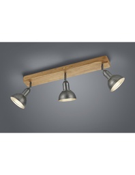 [S-TRIO803400367] Faretto Industriale Barra 3 Spot Delhi Nichel L58 cm 3xE14 Trio Lighting