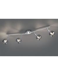 [S-TRIOR80594006] Faretto Spot da Soffitto Brest Cromo 4 Vetri Fumé