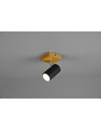 [S-TRIO812400132] Faretto Spot Marley Nero E Legno 1xGU10 Trio Lighting