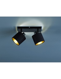 [S-TRIOR80332079] Faretto Tommy 2xE14 Spot Nero L28 cm Trio Lighting