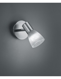 [S-TRIOR82231107] Faretto Visto 1xE14 Led Nichel E Vetro Alabastro Ø10 cm Trio Lighting