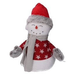 [S-V6162490000] Fermaporta pupazzo di neve in poliestere cm19x13h31