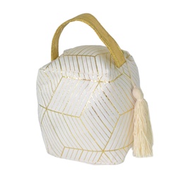 [S-V6182250000] Fermaporta in tessuto borsa bianco 12x10 cm, altezza regolabile da 15 a 18 cm