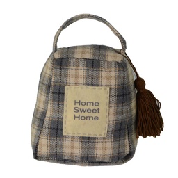 [S-V1870960000] Fermaporta in tessuto a quadretti grigio 16x8h18/25 cm