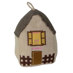 [S-V1870830000] Fermaporta in tessuto a forma di casetta crema 12x9x20 cm