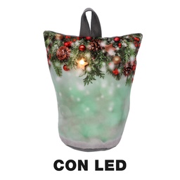 [S-V6162770000] Fermaporta in tessuto con decorazioni led azzurro cm11h19