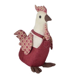 [S-V1870810000] Fermaporta in tessuto gallo rosso 27x10x28 cm