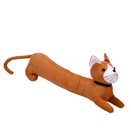 [S-V1864730000] Fermaporta in tessuto marrone con gatto - 65x20x24 cm
