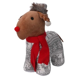 [S-V6333910000] Fermaporta in tessuto renna grigio 30x13x33 cm