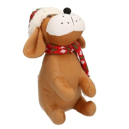 [S-V6130930000] Fermaporta tessuto rosso cane 12x21x30 cm