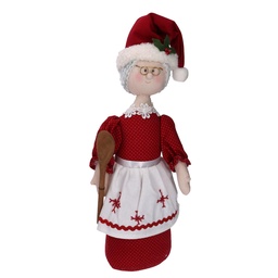 [S-V6149670000] Fermaporta in tessuto rosso 15x12x40 cm