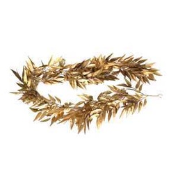 [S-V6316610000] Festone decorativo in plastica eucalipto oro 180x20h5