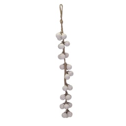 [S-V60766000BI] Festone Vetro Pallina Bianco Filo 27 Pezzi 65x65 cm