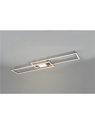 [S-TRIO670710507] Plafoniera LED rettangolare acciaio retro-illuminata RGB con telecomando multifunzione l. 110cm