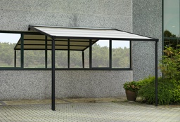 [S-V7406690000] Gazebo Nebraska Pergola in Alluminio Nero con Telo Elettrico H250 cm