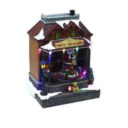 [S-V6083670000] Giostrina negozio babbo con luci, musica e movimento cm17x15h23