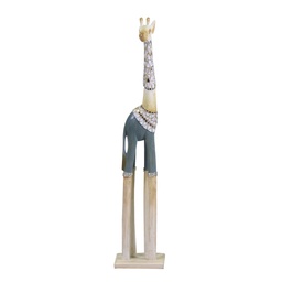 [S-V1869150000] Giraffa in Legno Azzurro Bianco 16x10 cm, Altezza 80 cm