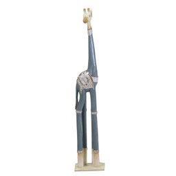 [S-V1869140000] Giraffa in Legno Azzurro Bianco 21x19cm, Altezza 100cm