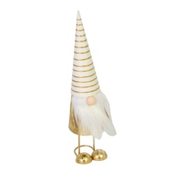 [S-V6196240000] Gnomo in Metallo Oro - 7x7x28,5 cm