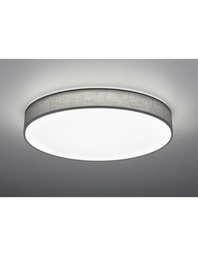 [S-TRIO621915511] Plafoniera LED Paralume Tessuto Grigio Ø75 cm