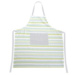 [S-V7913290000] Grembiule verde tinto a righe in filo cm80x90