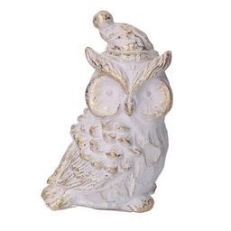 [S-V6332790000] Gufo in Resina Bianco 13x9,7x20 cm