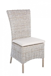 [S-B0671659] Sedia Isla con Cuscino - Struttura in Rattan Intrecciato - Misure 51x57x102 cm