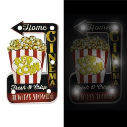 [S-V4609470000] Insegna Metallo Pop Corn con LED 25x40,5x5 cm