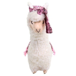 [S-V8530270000] Lama bianco con fiocco fiorellini rosa 28x14x45 cm