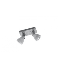 [S-TRIO802500278] Lampada 2 Luci Spot Parete-Soffitto Cemento Orientabili