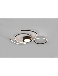 [S-TRIO623419232] Lampada Circolare Soffitto Parete Moderna Led Dimmer Jive Nero