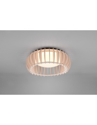[S-TRIOR62171130] Lampada da Soffitto in Legno Naturale con LED Dimmer Monte Ø40 cm